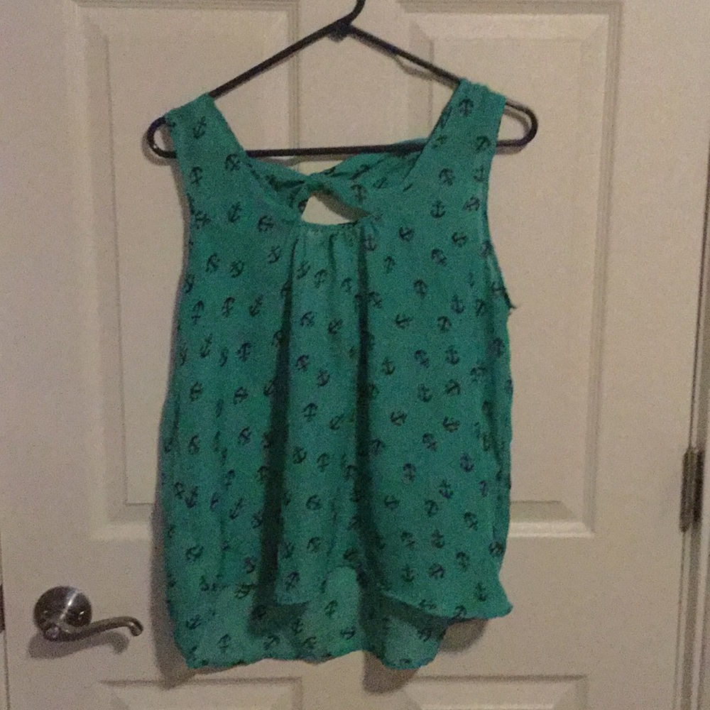 Blue shirt with anchors